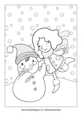 Snowman Colouring Pages 320x452 Snowman Colouring Pages
