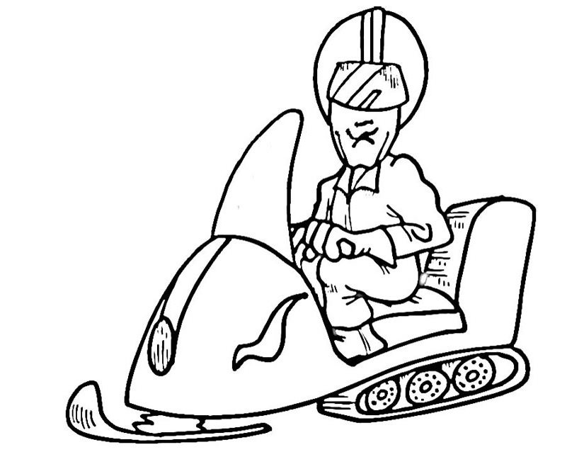 825x638 Snowmobile Skidoo (Transportation) Printable Coloring Pages