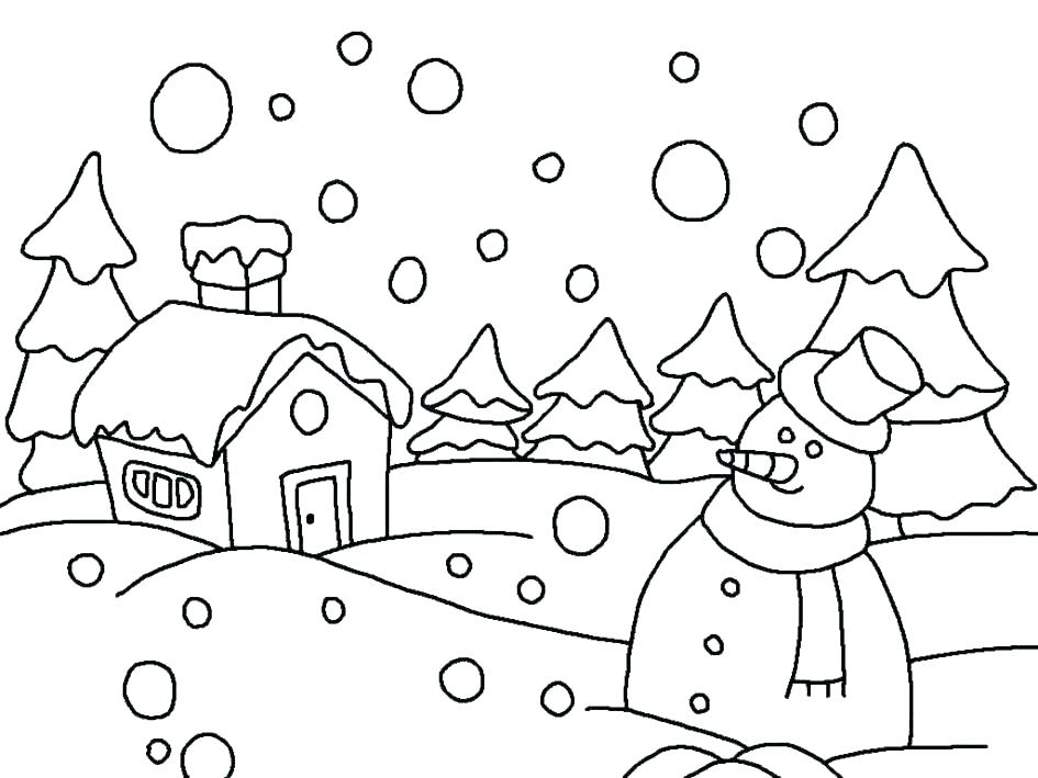 Snowy Day Coloring Page