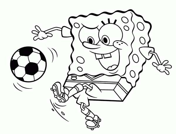 600x457 Spongebob Soccer Coloring Pages Printable