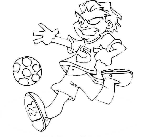 A Soccer Player Dribble The Ball Fiercely Coloring Page 600x576 A Soccer Player Dribble The Ball Fiercely Coloring Page