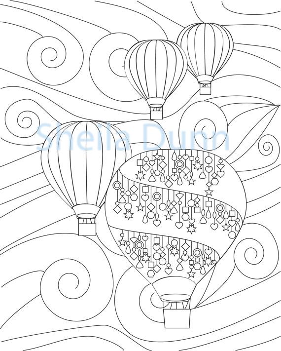 570x711 Hot Air Balloons Coloring Page 8 X 10 Hot Air Balloons, Air