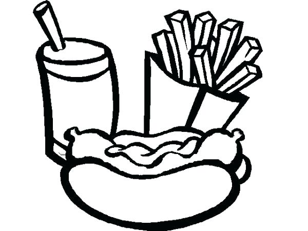 600x450 French Fries Coloring Page French Fries Coloring Page Eat Hot Dog