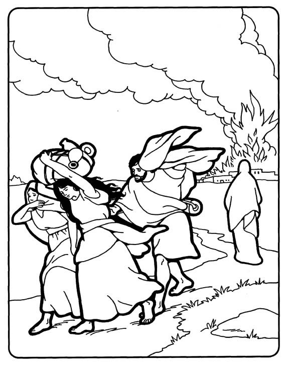 576x727 Coloring Pages Lot And His Wife Bible Pictures