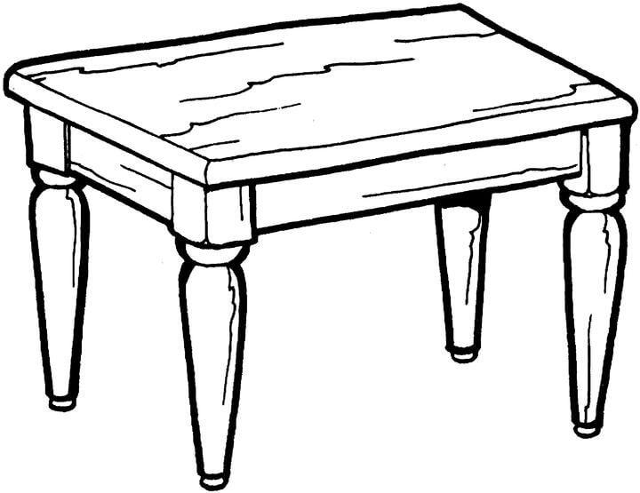 Kitchen Table Furniture Coloring Page 720x555 Kitchen Table Furniture Coloring Page