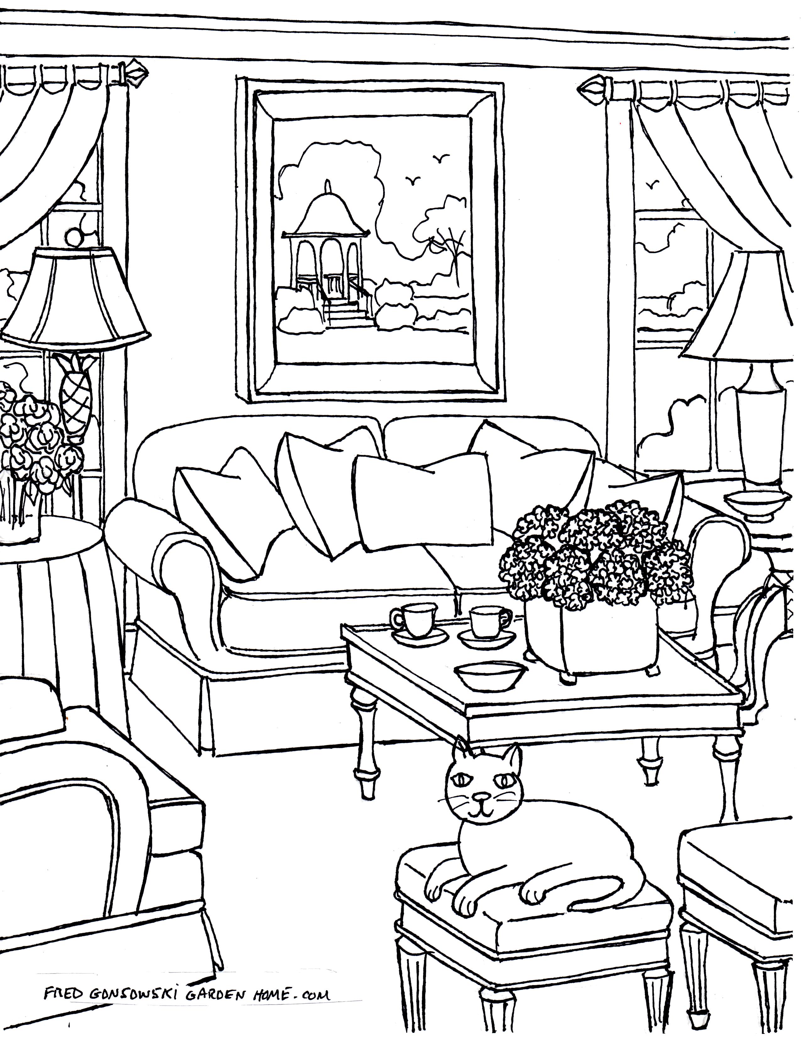 Coloring Pages Some Drawings Of Living Rooms 2550x3300 Coloring Pages Some Drawings Of Living Rooms