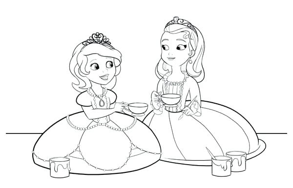 600x386 Sofia Coloring Pages Princess And Princess Amber In The First