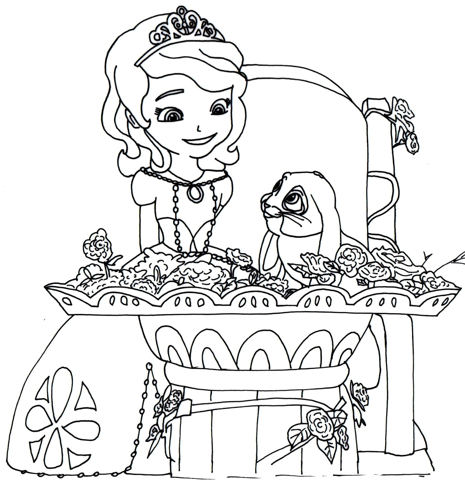 1541x1600 Sofia The First Coloring Pages Free