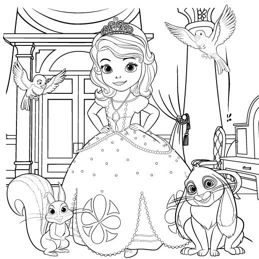 Sofia The First Coloring Page Scene, Birthdays And Craft 519x519 Sofia The First Coloring Page Scene, Birthdays And Craft