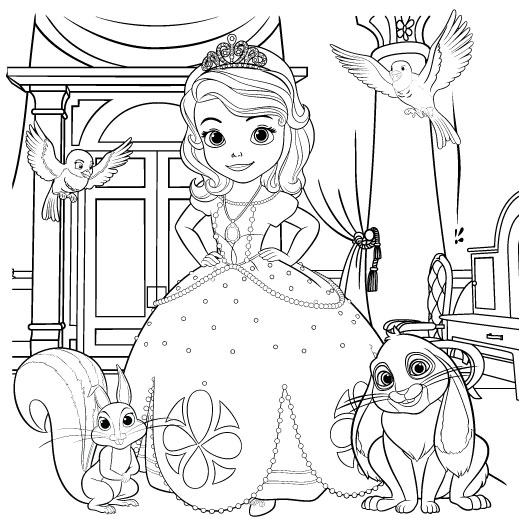 Sofia The First Coloring Page Disney Family 519x519 Sofia The First Coloring Page Disney Family