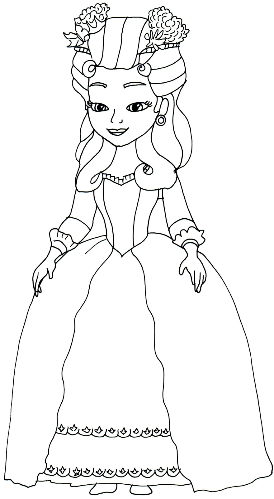 880x1600 Sofia The First Coloring Pages Hildegard Color My World