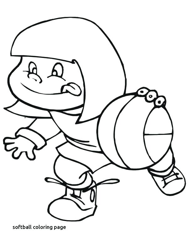 Softball Coloring Pictures A Cute Little Girl Playing Basketball 600x776 Softball Coloring Pictures A Cute Little Girl Playing Basketball