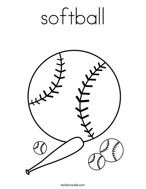 468x605 Softball Coloring Page