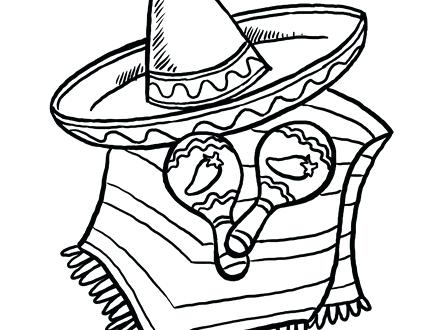 Sombrero Coloring Page 440x330 Sombrero Coloring Page