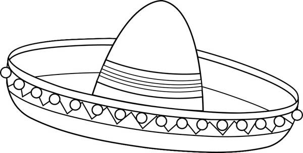 Sombrero Hat Coloring Page 600x304 Sombrero Hat Coloring Page