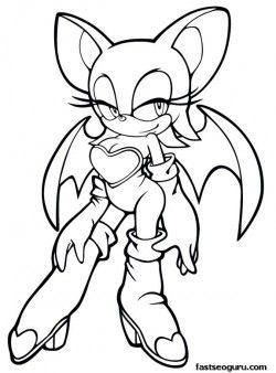 Printable Sonic The Hedgehog Rouge Coloring Pages For Girls 250x338 Printable Sonic The Hedgehog Rouge Coloring Pages For Girls