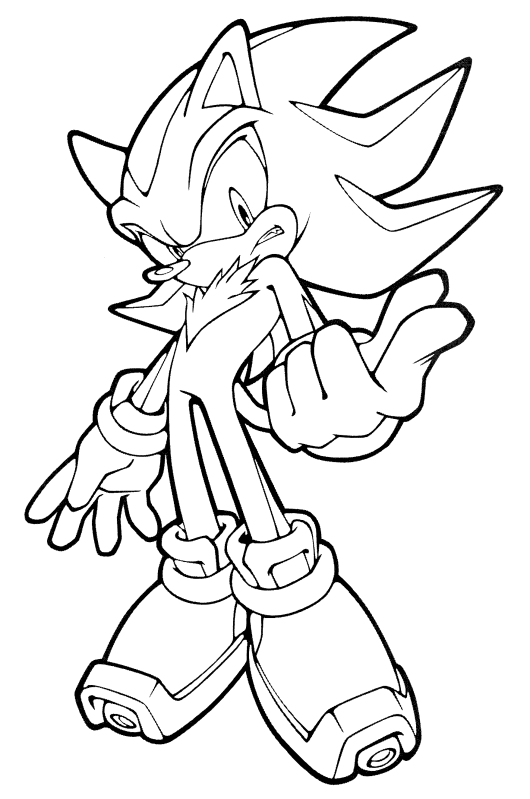 Shadow The Hedgehog Coloring Pages 530x799 Shadow The Hedgehog Coloring Pages