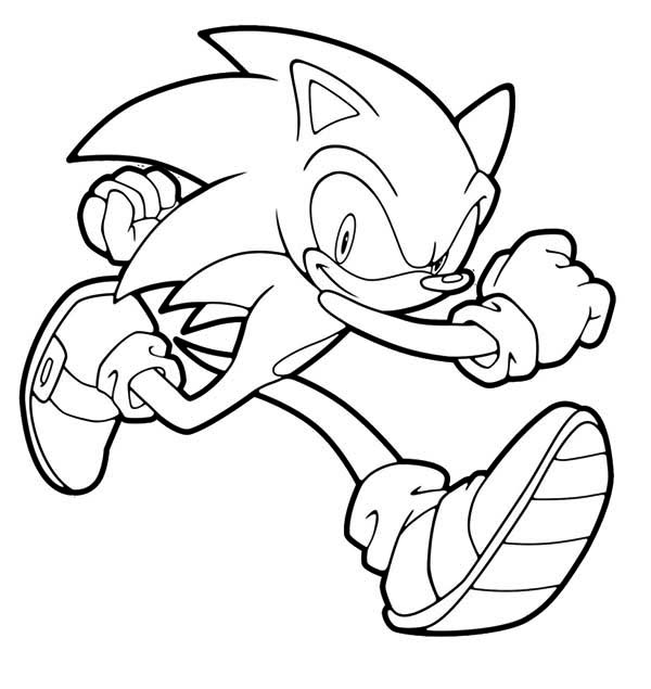 Sonic The Hedgehog Running Coloring Pages 600x635 Sonic The Hedgehog Running Coloring Pages