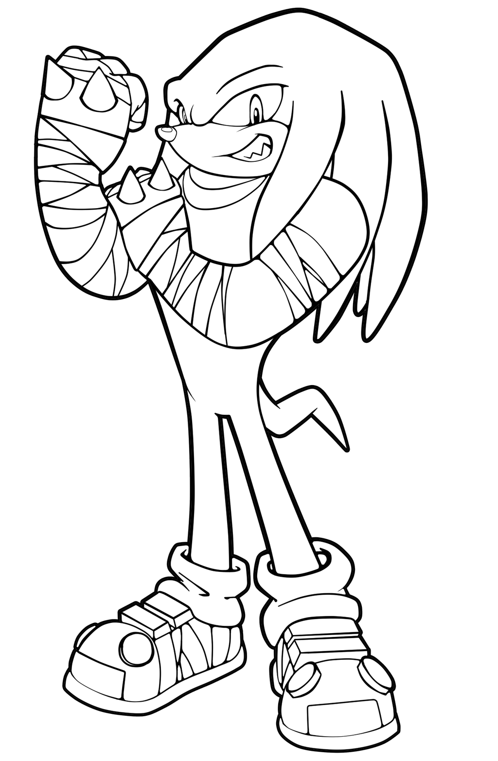 1024x1565 23 Knuckles Coloring Pages Sonic Bright