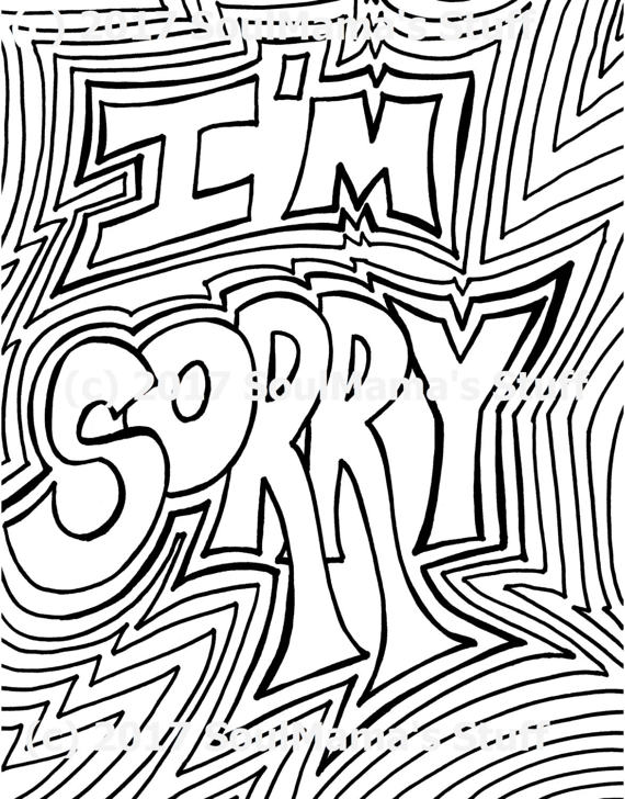 570x728 I'M Sorry Coloring Page Digital Download 8.5x11 Pdf