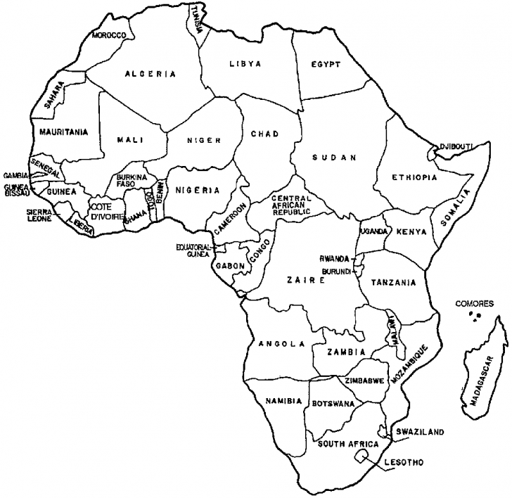 728x708 Africa Coloring Map Map Of Africa Coloring Page Leversetdujour
