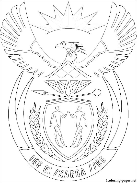 560x750 South Africa Coat Of Arms Coloring Page Coloring Pages
