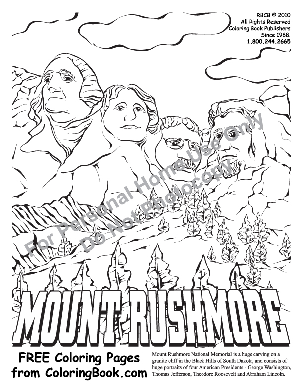 612x792 Coloring Pages Free Online Coloring Pages Mt. Rushmore