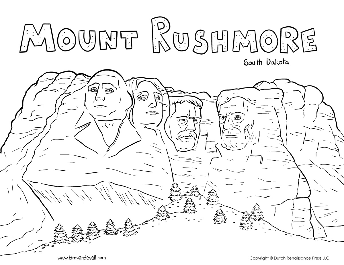 1200x927 Mount Rushmore Coloring Page