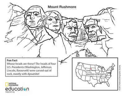 400x309 Mount Rushmore Coloring Sheets