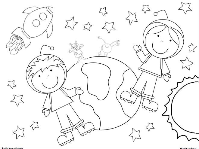Outerspace Coloring Pages 661x496 Outerspace Coloring Pages