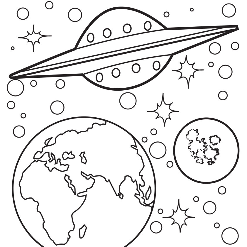 Outer Space Coloring Pages Free 842x842 Outer Space Coloring Pages Free