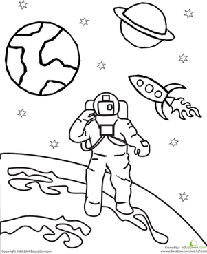 Color The Outer Space Astronaut Worksheet 301x369 Color The Outer Space Astronaut Worksheet