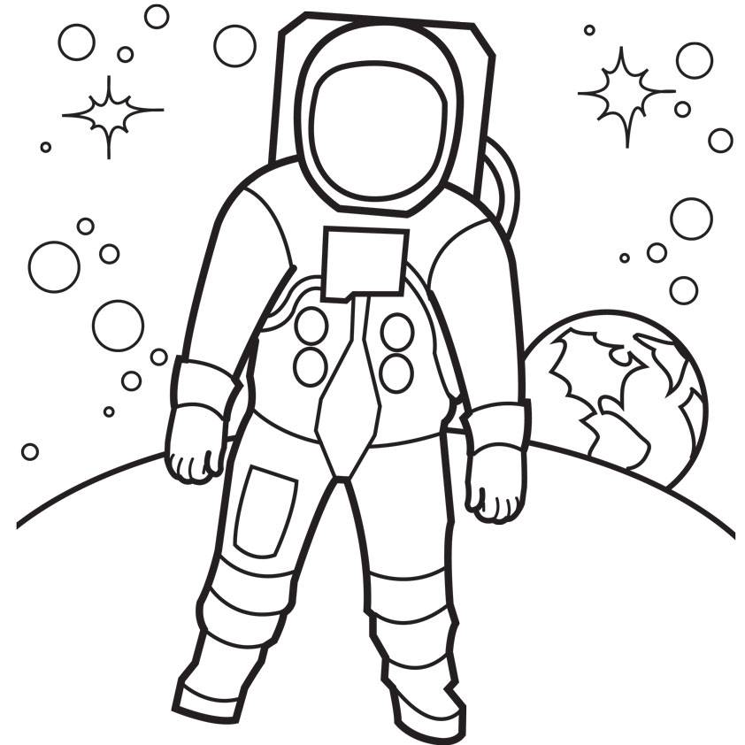 Free Space Astronaut Coloring Pages 842x842 Free Space Astronaut Coloring Pages
