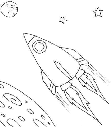 439x499 Drawn Spaceship Coloring Page