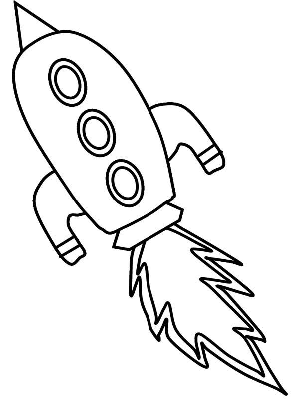 600x800 Spaceship Flying Coloring Page