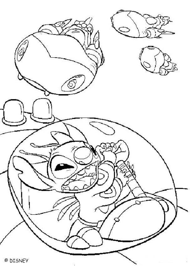 607x850 Stitch In A Spacecraft Coloring Page Disney~coloring Pages