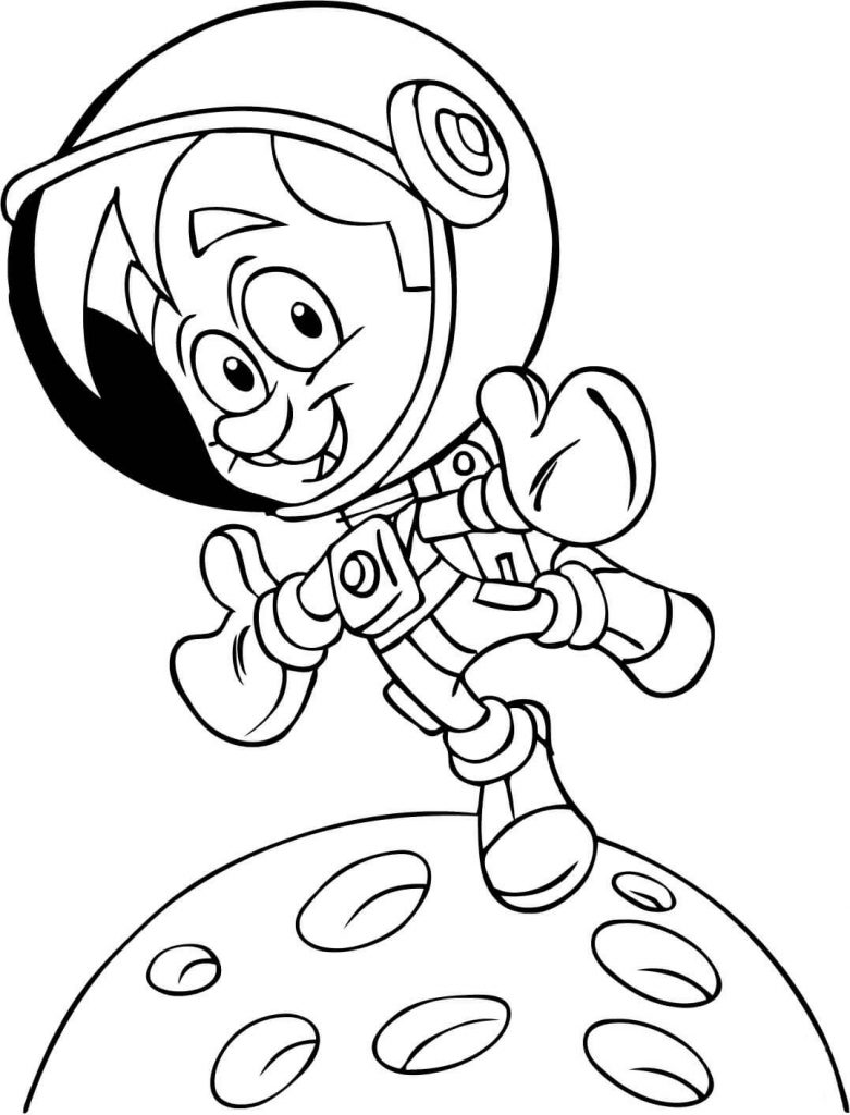 Cartoon Astronaut In Front Of The Planet Coloring Page 781x1024 Cartoon Astronaut In Front Of The Planet Coloring Page