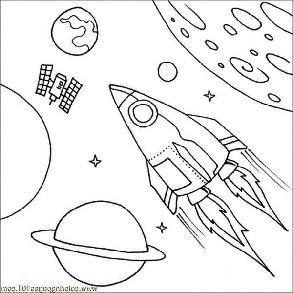 Satellite Spaceship Coloring Page 600x600 Satellite Spaceship Coloring Page