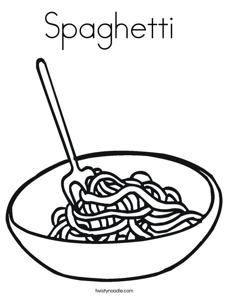 468x605 Spaghetti Coloring Page