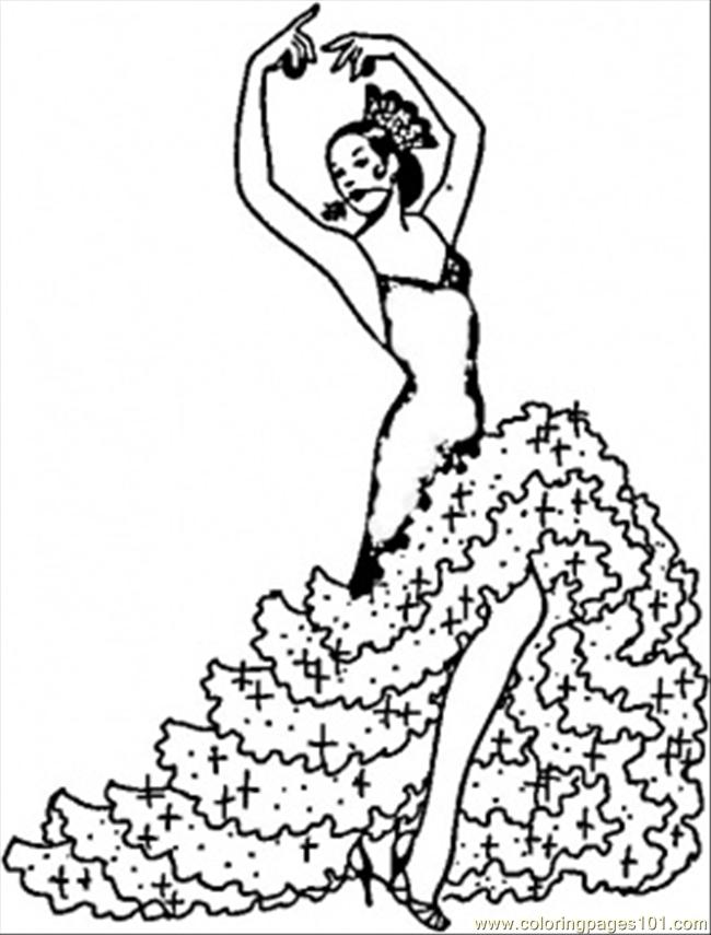 650x855 Flamenco Girl Coloring Page