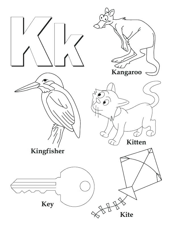 612x792 Spanish Alphabet Coloring Pages Letter K My A To Z Book Page Free