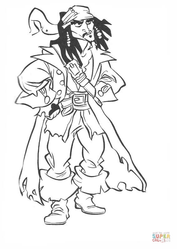567x794 Jack Sparrow Coloring Page