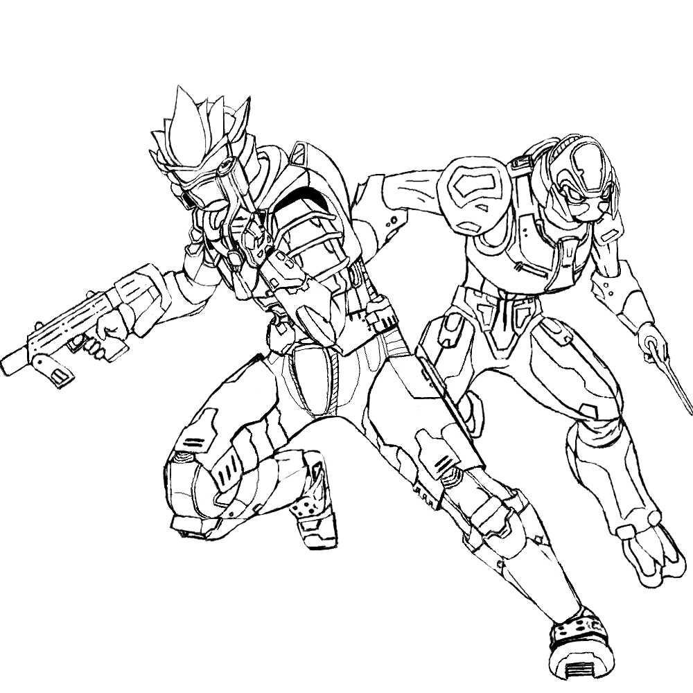 1000x1000 Halo Spartan Coloring Pages With Elite