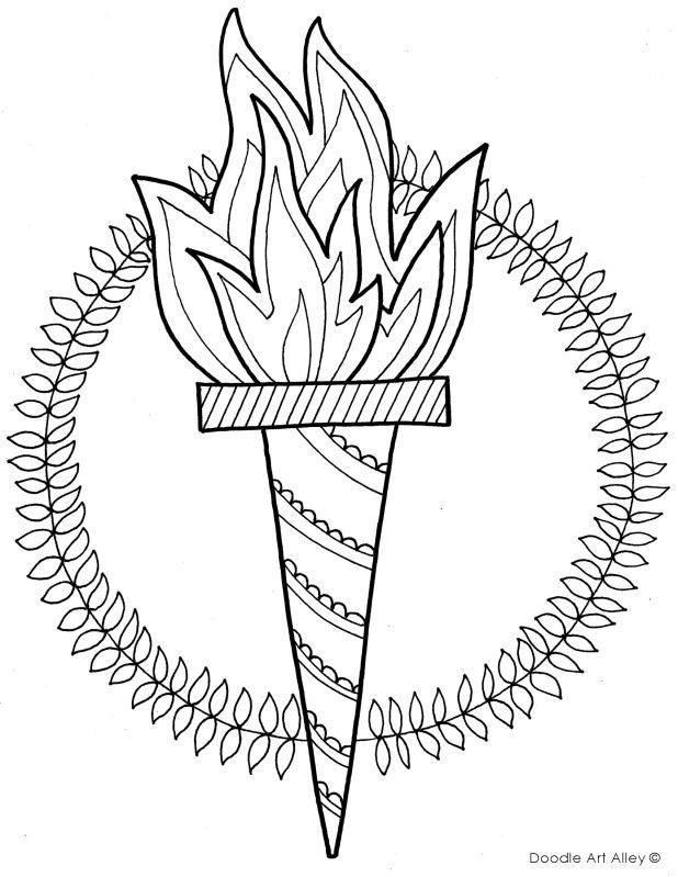 618x799 Olympic Torch Coloring Page.