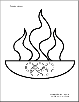 304x392 Olympic Flame Coloring Page