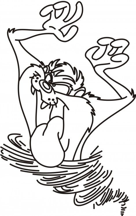 470x746 Tazmanian Devil Tornado Free Colouring Picture Color 5
