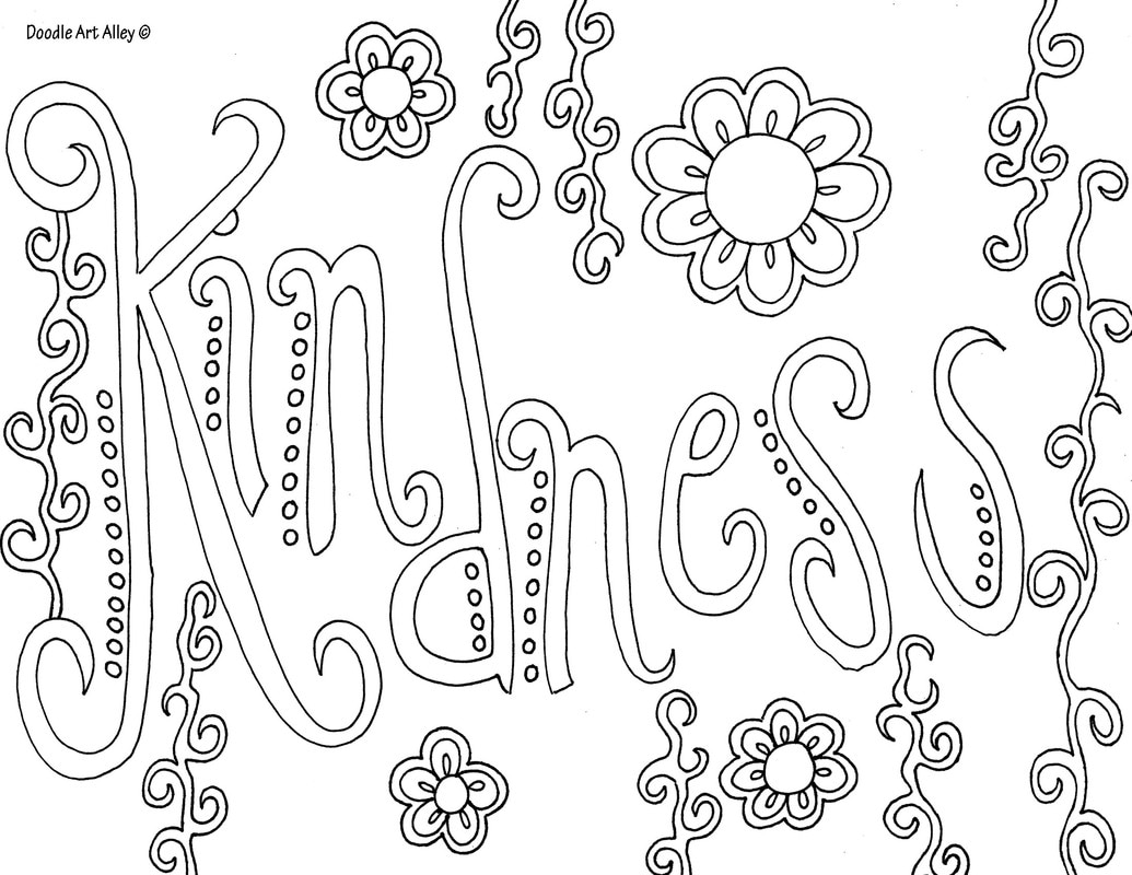 1035x800 Coloring Pages Words Word Doodle Art Alley