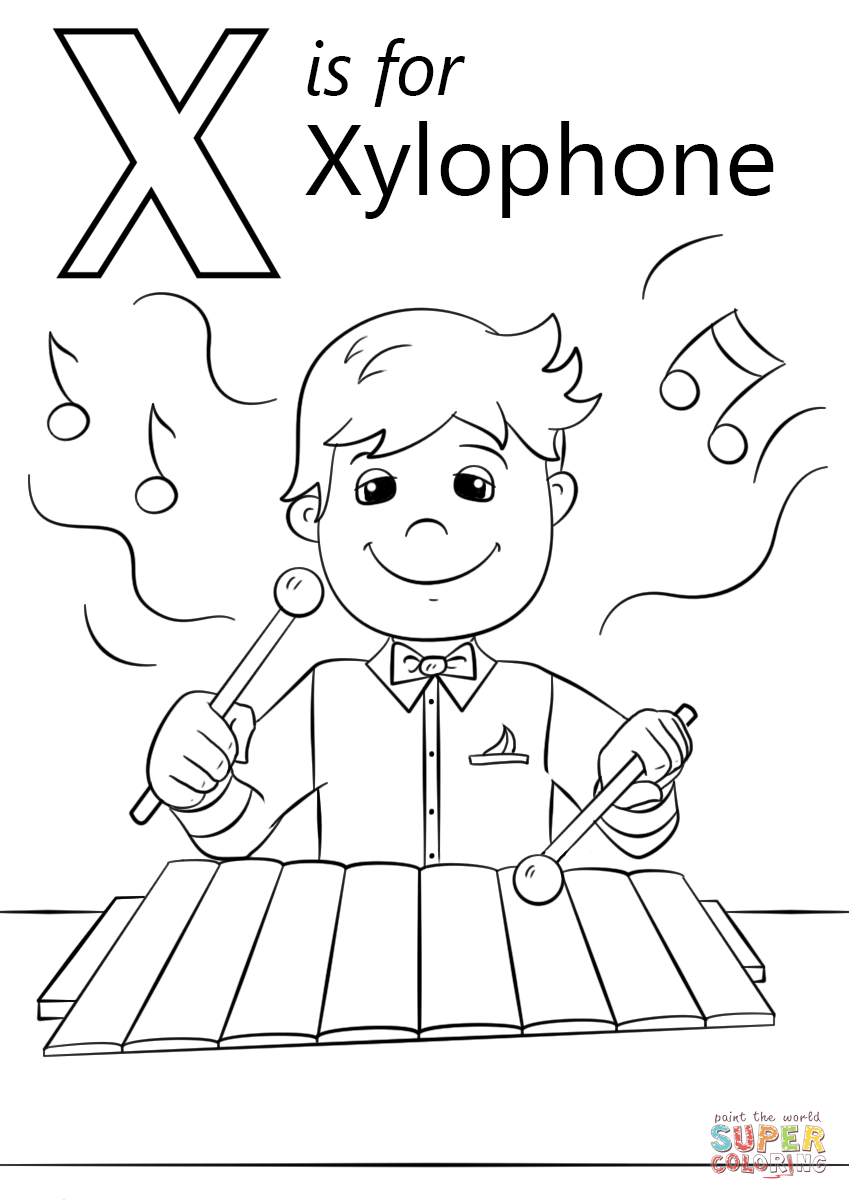 849x1200 Letter X Is For Xylophone Super Coloring W,x,y,z Units
