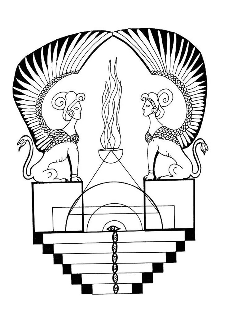 749x1060 Egyptian Sphinx Mandala Coloring Pages