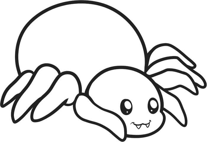 Spider With Bold Outline Coloring Page 700x480 Spider With Bold Outline Coloring Page
